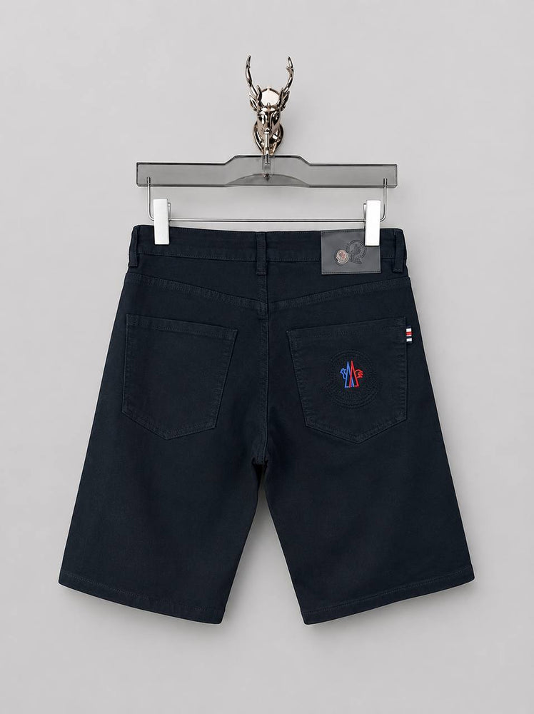 Moncler Black Denim Shorts