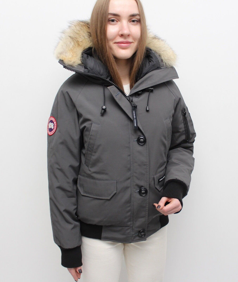 Canada Goose Gray Chilliwack Bomber Women's Winter Hooded Jacket