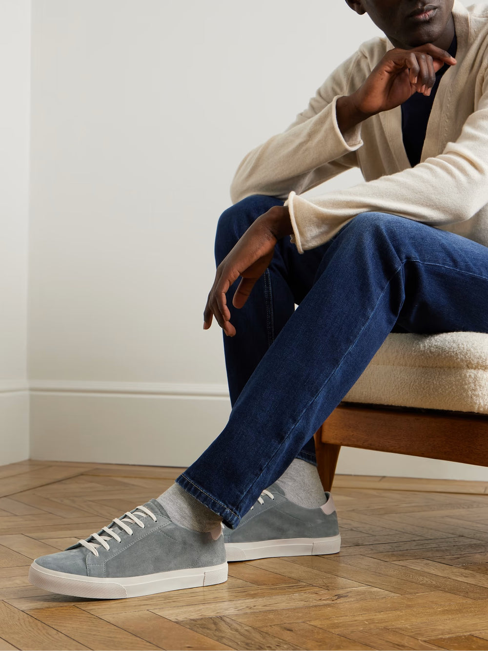 Brunello Cucinelli Lightblue Vulky Suede Luxury Designer Sneakers at Volonka